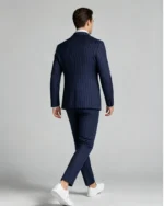 Men's Slim Fit Double Breasted Pinstripe 2 Piece Suit - 图片 8