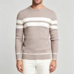 Modern Fit Striped Contrast Crew Neck Knit - Image 17