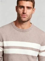 Modern Fit Striped Contrast Crew Neck Knit - Image 4