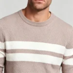 Modern Fit Striped Contrast Crew Neck Knit - Image 19