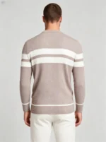 Modern Fit Striped Contrast Crew Neck Knit - Image 5