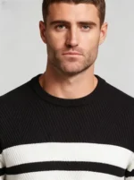 Modern Fit Striped Contrast Crew Neck Knit - Image 8