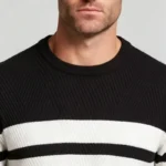 Modern Fit Striped Contrast Crew Neck Knit - Image 10