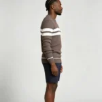 Modern Fit Striped Contrast Crew Neck Knit - Image 7