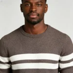 Modern Fit Striped Contrast Crew Neck Knit - Image 12