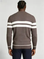 Modern Fit Striped Contrast Crew Neck Knit - Image 13