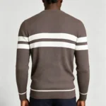 Modern Fit Striped Contrast Crew Neck Knit - Image 5