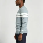 Modern Fit Striped Contrast Crew Neck Knit - Image 3