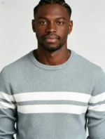 Modern Fit Striped Contrast Crew Neck Knit - Image 16