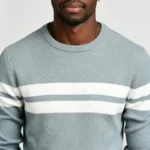 Modern Fit Striped Contrast Crew Neck Knit - Image 2