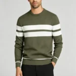 Modern Fit Striped Contrast Crew Neck Knit - Image 31