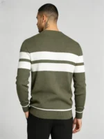 Modern Fit Striped Contrast Crew Neck Knit - Image 21