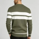 Modern Fit Striped Contrast Crew Neck Knit - Image 28