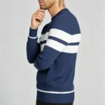 Modern Fit Striped Contrast Crew Neck Knit - Image 26
