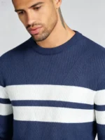 Modern Fit Striped Contrast Crew Neck Knit - Image 24