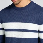 Modern Fit Striped Contrast Crew Neck Knit - Image 25