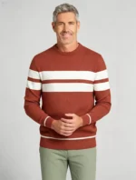 Modern Fit Striped Contrast Crew Neck Knit - Image 26