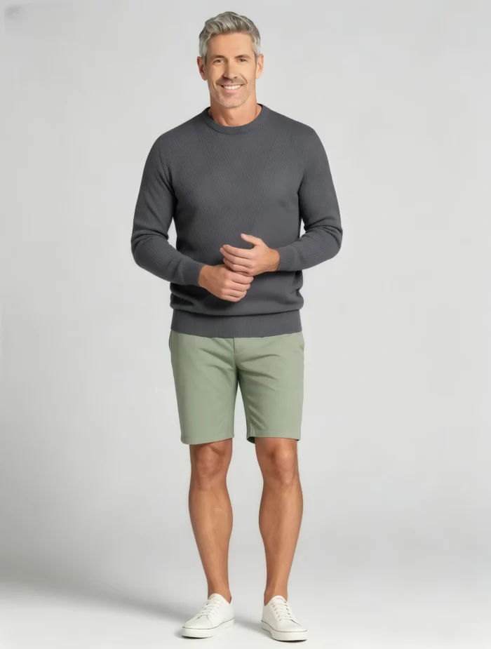 Modern Fit Striped Contrast Crew Neck Knit - Image 30