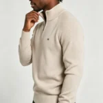 Modern Fit Half-Zip Mandarin Collar Sweater - Image 51
