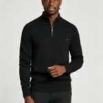 Modern Fit Half-Zip Mandarin Collar Sweater - Image 48