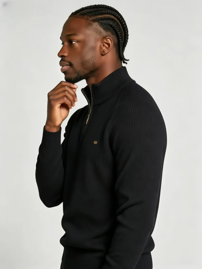 Modern Fit Half-Zip Mandarin Collar Sweater - Image 7