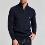 Modern Fit Half-Zip Mandarin Collar Sweater - Image 44