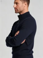 Modern Fit Half-Zip Mandarin Collar Sweater - Image 11