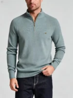 Modern Fit Half-Zip Mandarin Collar Sweater - Image 14