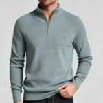 Modern Fit Half-Zip Mandarin Collar Sweater - Image 33