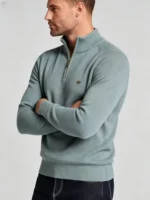 Modern Fit Half-Zip Mandarin Collar Sweater - Image 15