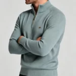Modern Fit Half-Zip Mandarin Collar Sweater - Image 34