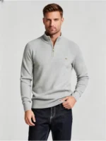 Modern Fit Half-Zip Mandarin Collar Sweater - Image 18