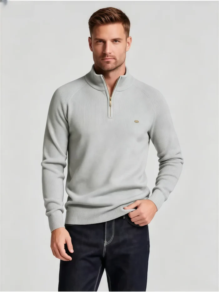 Modern Fit Half-Zip Mandarin Collar Sweater - Image 18