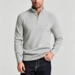Modern Fit Half-Zip Mandarin Collar Sweater - Image 37