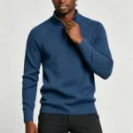 Modern Fit Half-Zip Mandarin Collar Sweater - Image 41