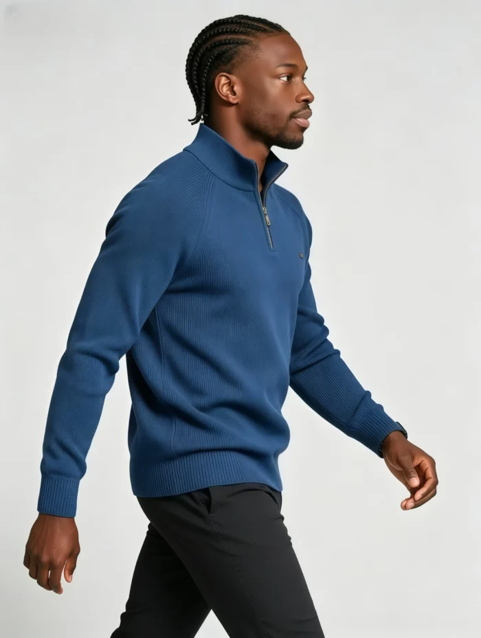 Modern Fit Half-Zip Mandarin Collar Sweater - Image 23