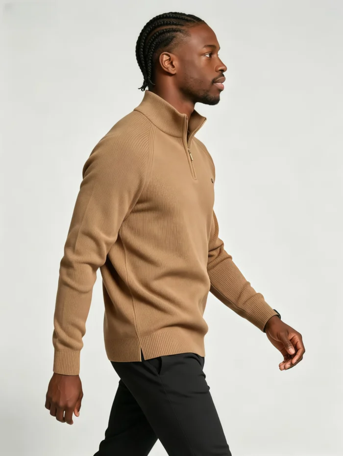 Modern Fit Half-Zip Mandarin Collar Sweater - Image 27