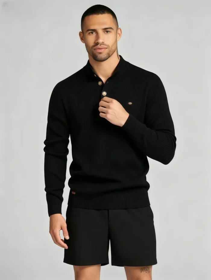 Modern Fit Half-Zip Mandarin Collar Sweater - Image 30