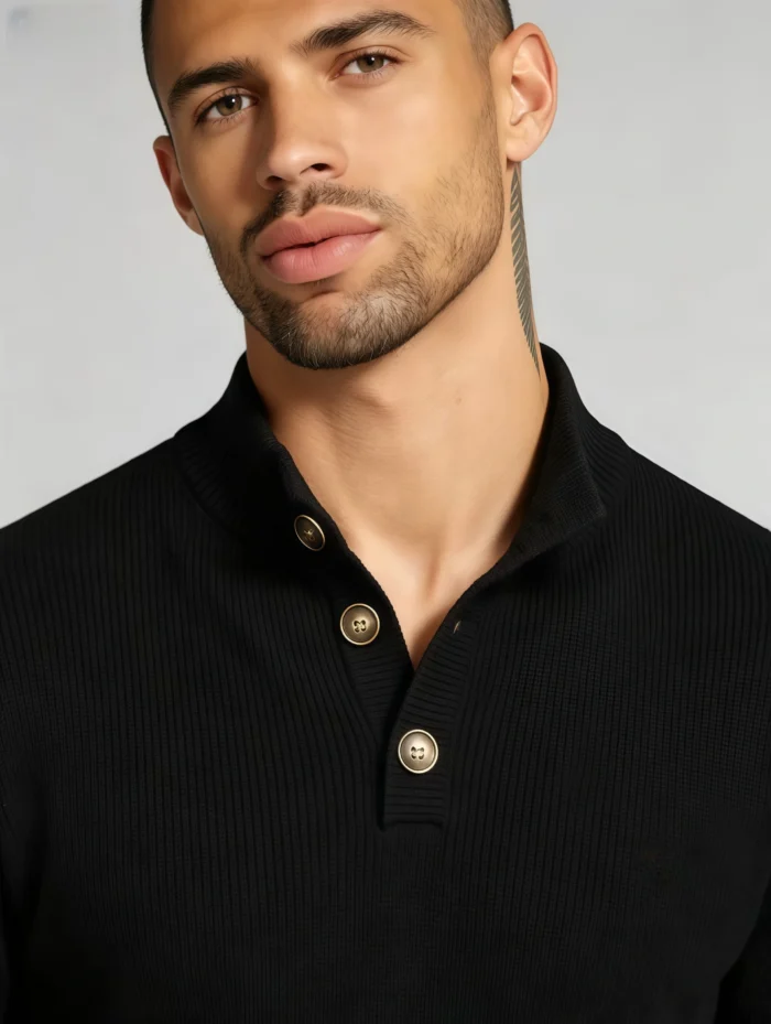 Modern Fit Half-Zip Mandarin Collar Sweater - Image 32