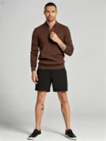 Modern Fit Half-Zip Mandarin Collar Sweater - Image 34