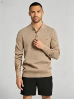 Modern Fit Half-Zip Mandarin Collar Sweater - Image 38