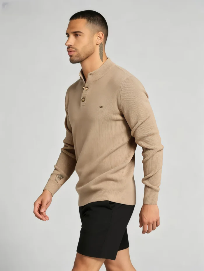 Modern Fit Half-Zip Mandarin Collar Sweater - Image 39