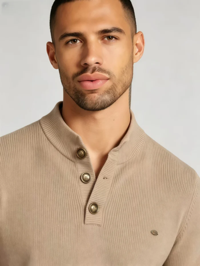 Modern Fit Half-Zip Mandarin Collar Sweater - Image 40