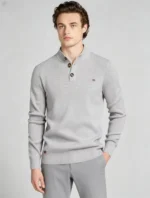 Modern Fit Half-Zip Mandarin Collar Sweater - Image 42