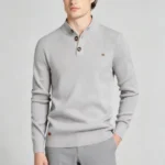 Modern Fit Half-Zip Mandarin Collar Sweater - Image 21