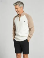 Modern Fit Half-Zip Mandarin Collar Sweater - Image 51