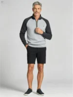Modern Fit Half-Zip Mandarin Collar Sweater - Image 54