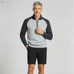 Modern Fit Half-Zip Mandarin Collar Sweater - Image 63