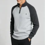 Modern Fit Half-Zip Mandarin Collar Sweater - Image 64