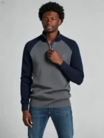 Modern Fit Half-Zip Mandarin Collar Sweater - Image 58